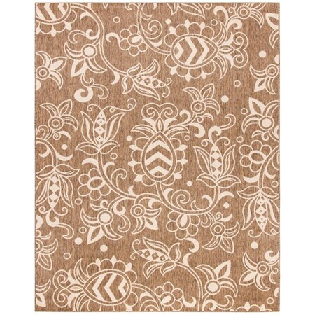Safavieh 8 x 10 ft. Beach House Bohemian Rectangle Power Loomed Rug Brown & Beige BHS246T-8